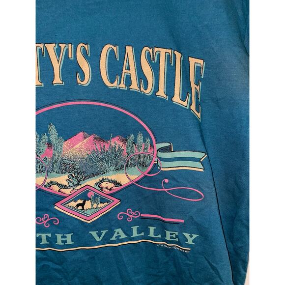 Vintage Scotty's Castle Death Valley Shirt Graphic Green Tee VTG L 90s Large - Picture 4 of 9